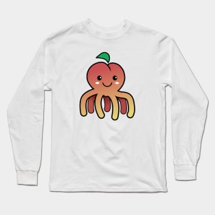 Peach Octopus Cute Kawaii Mashup Animal Long Sleeve T-Shirt